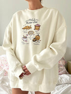 Autumn Fall Bucket List Embroidered Sweatshirt