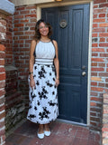 Layla Embroidered Black & White midi dress