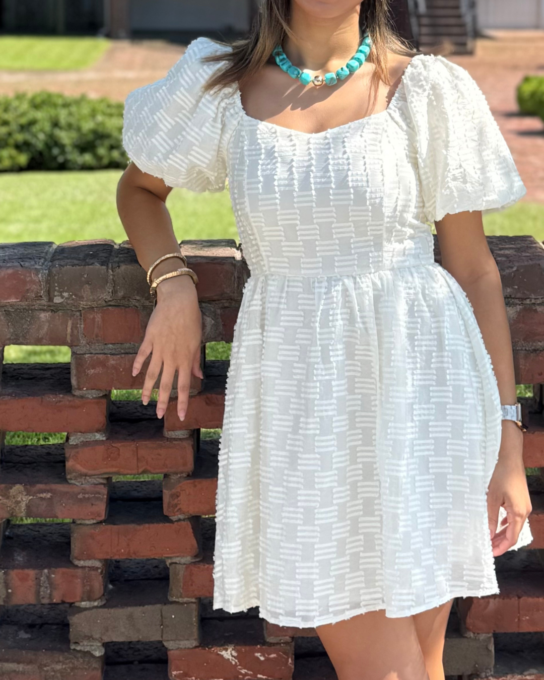 Bea Cream Dress Knee Length
