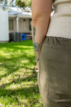 Erica Olive Cargo Pull on pant In February