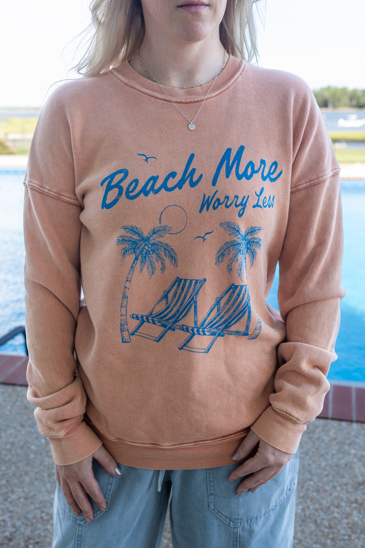 Beach More, Worry Less sweatshirt
