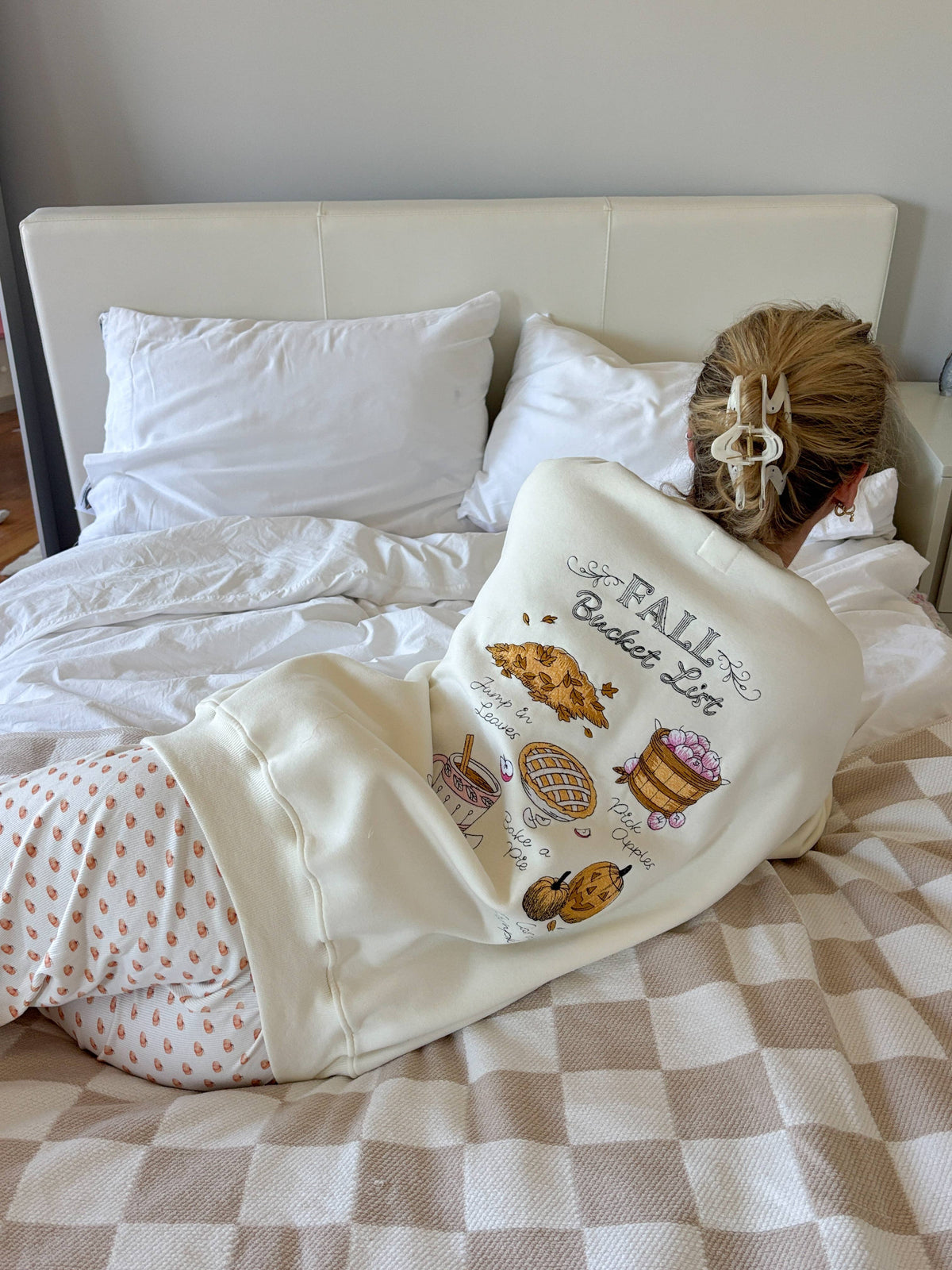 Autumn Fall Bucket List Embroidered Sweatshirt